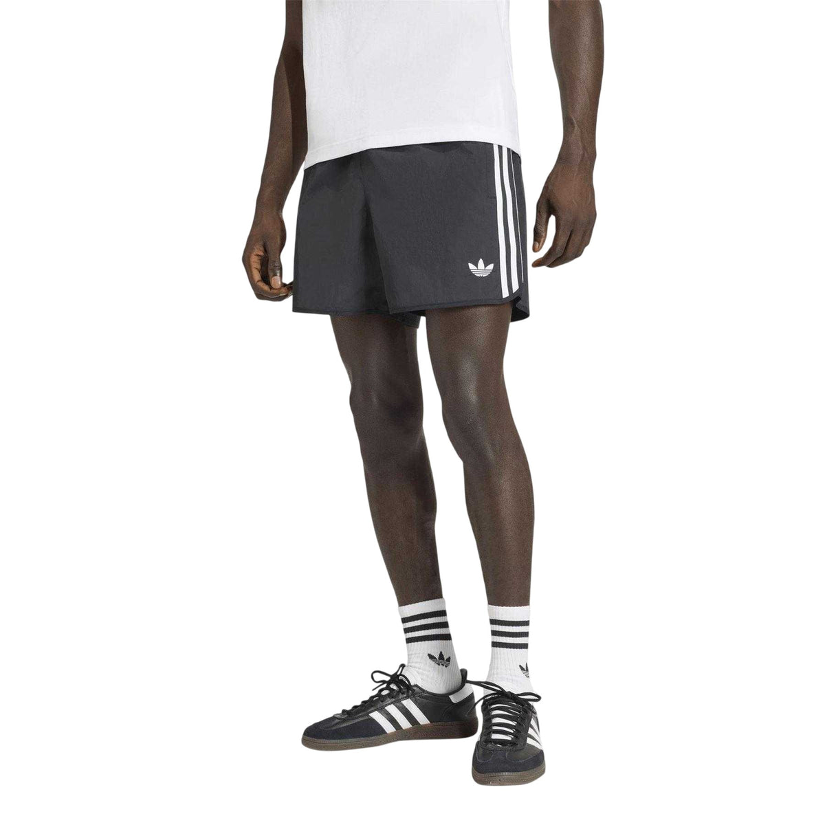 Black - Pack Shot - Adidas Mens Sprinter 3 Stripes Shorts