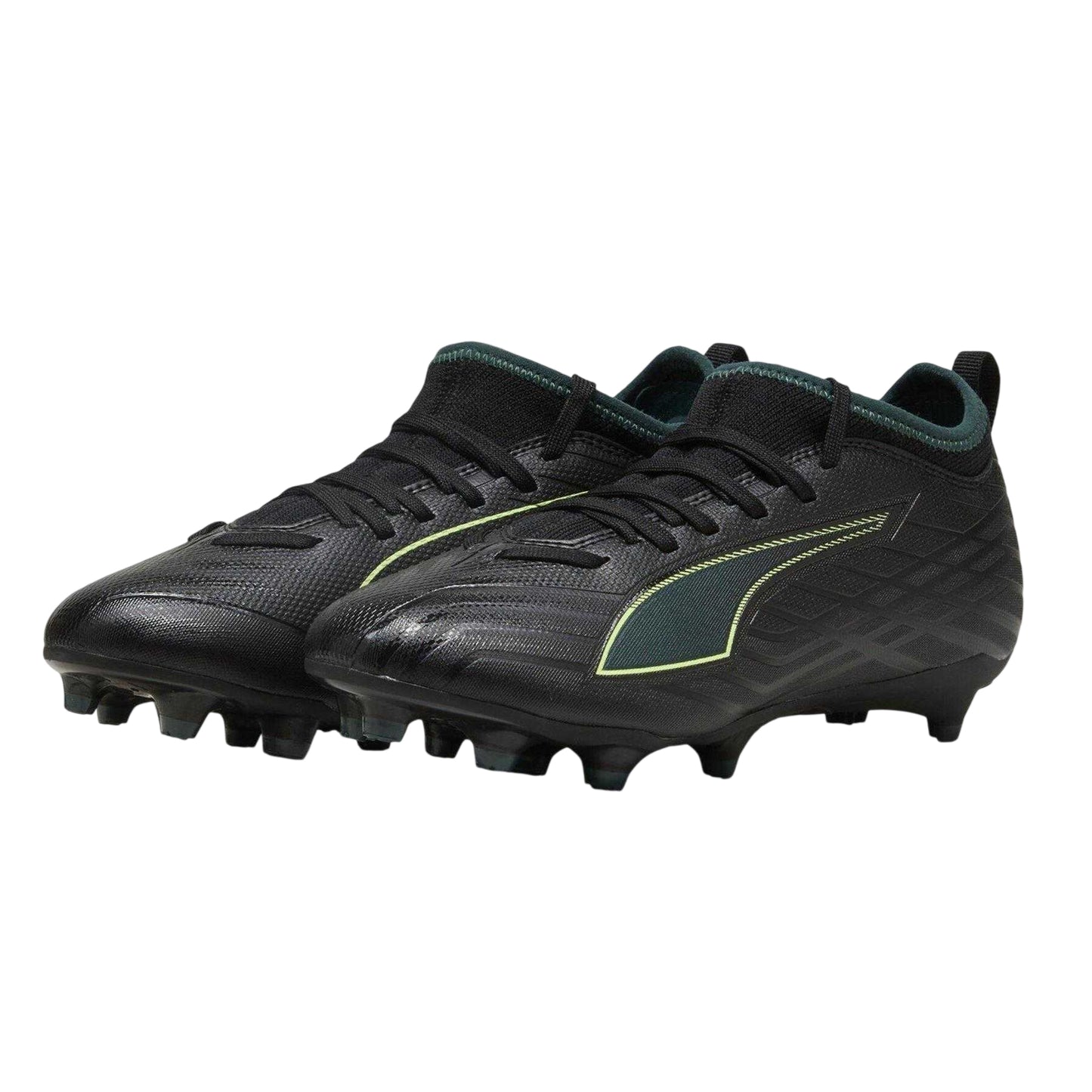 Black-Green - Lifestyle - Puma Childrens-Kids Ultra 6 Match Firm Ground Football Boots