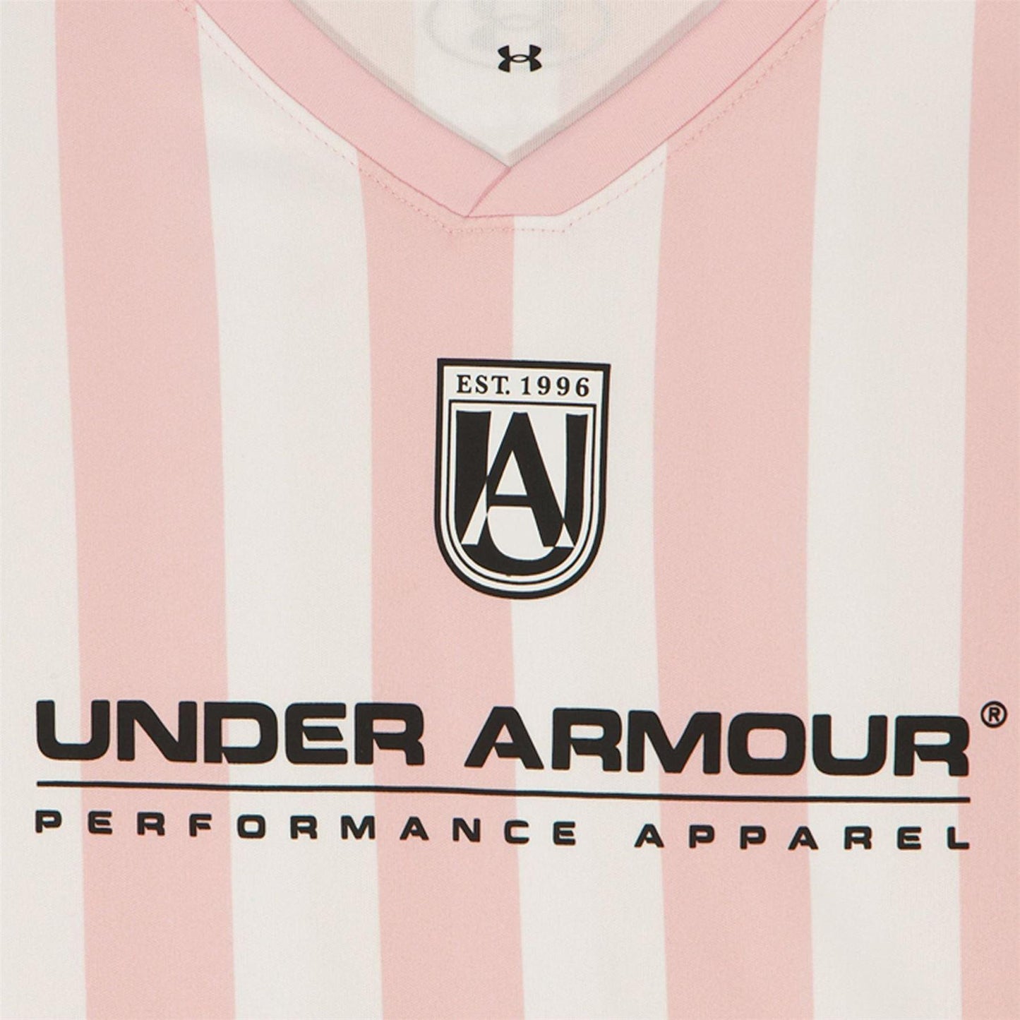 Pink-Black - Pack Shot - Under Armour Childrens-Kids Striped T-Shirt & Shorts Set