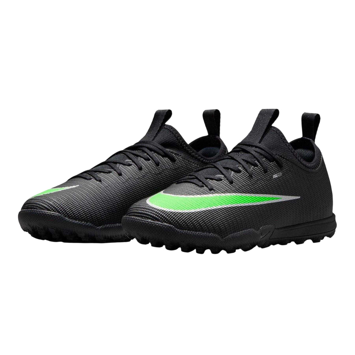 Black-Green - Pack Shot - Nike Childrens-Kids Mercurial Astro Turf Trainers