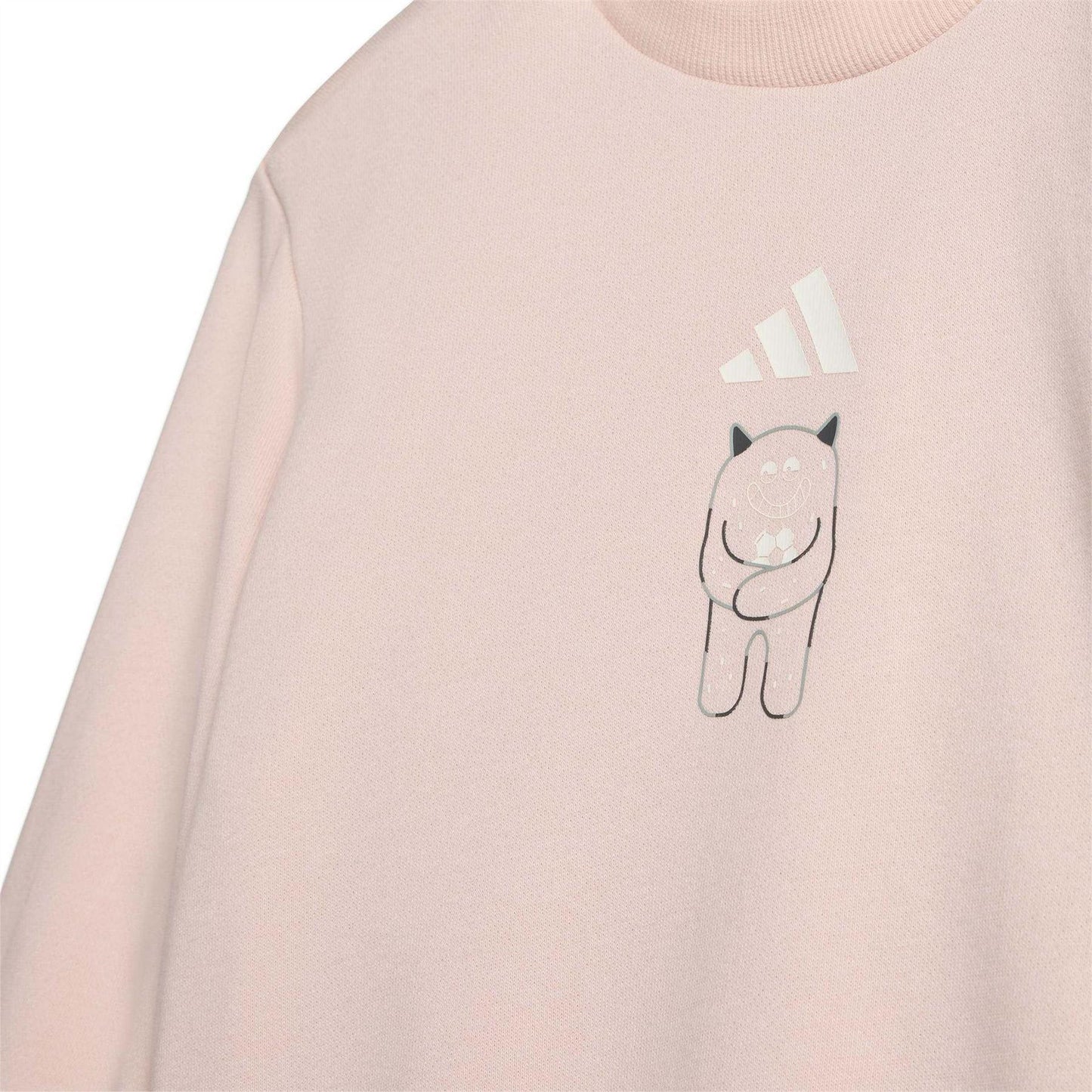 Blush Pink-White - Pack Shot - Adidas Childrens-Kids Monster Tracksuit Set