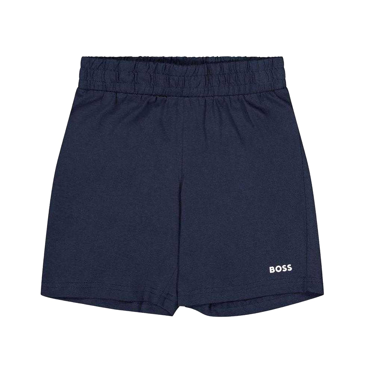 Light Blue-Navy - Lifestyle - Boss Childrens-Kids Striped Logo T-Shirt & Shorts Set