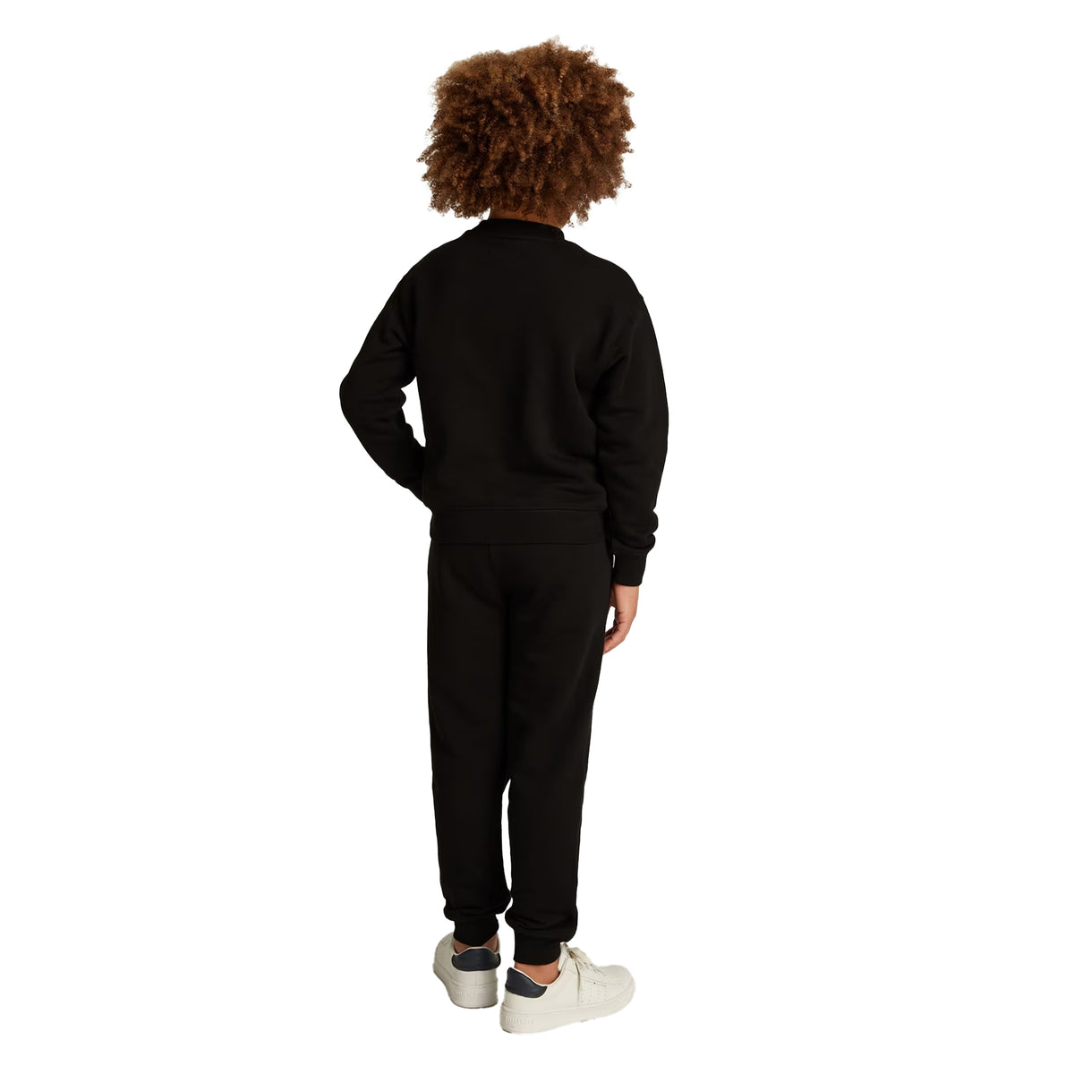 Black - Pack Shot - Calvin Klein Childrens-Kids Terrycloth Top & Bottom Set