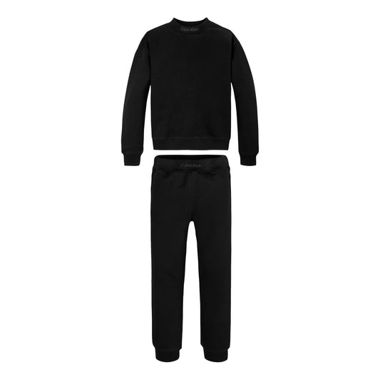 Black - Front - Calvin Klein Childrens-Kids Terrycloth Top & Bottom Set