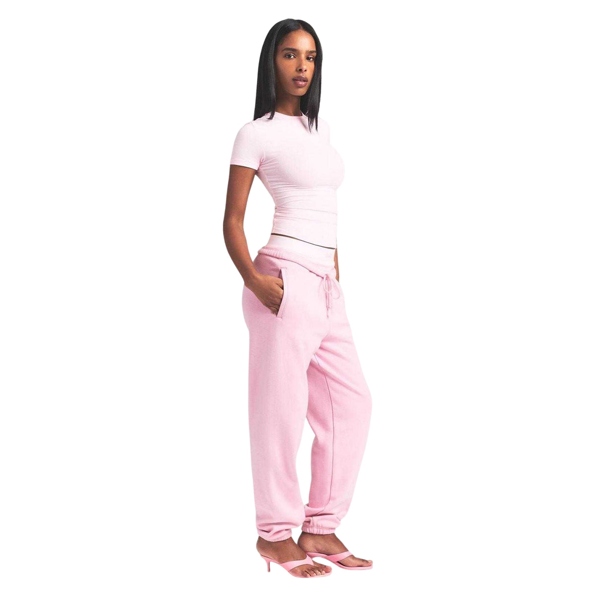 Cherry Blossom - Lifestyle - Skims Womens-Ladies Ribbed Cotton Cropped T-Shirt