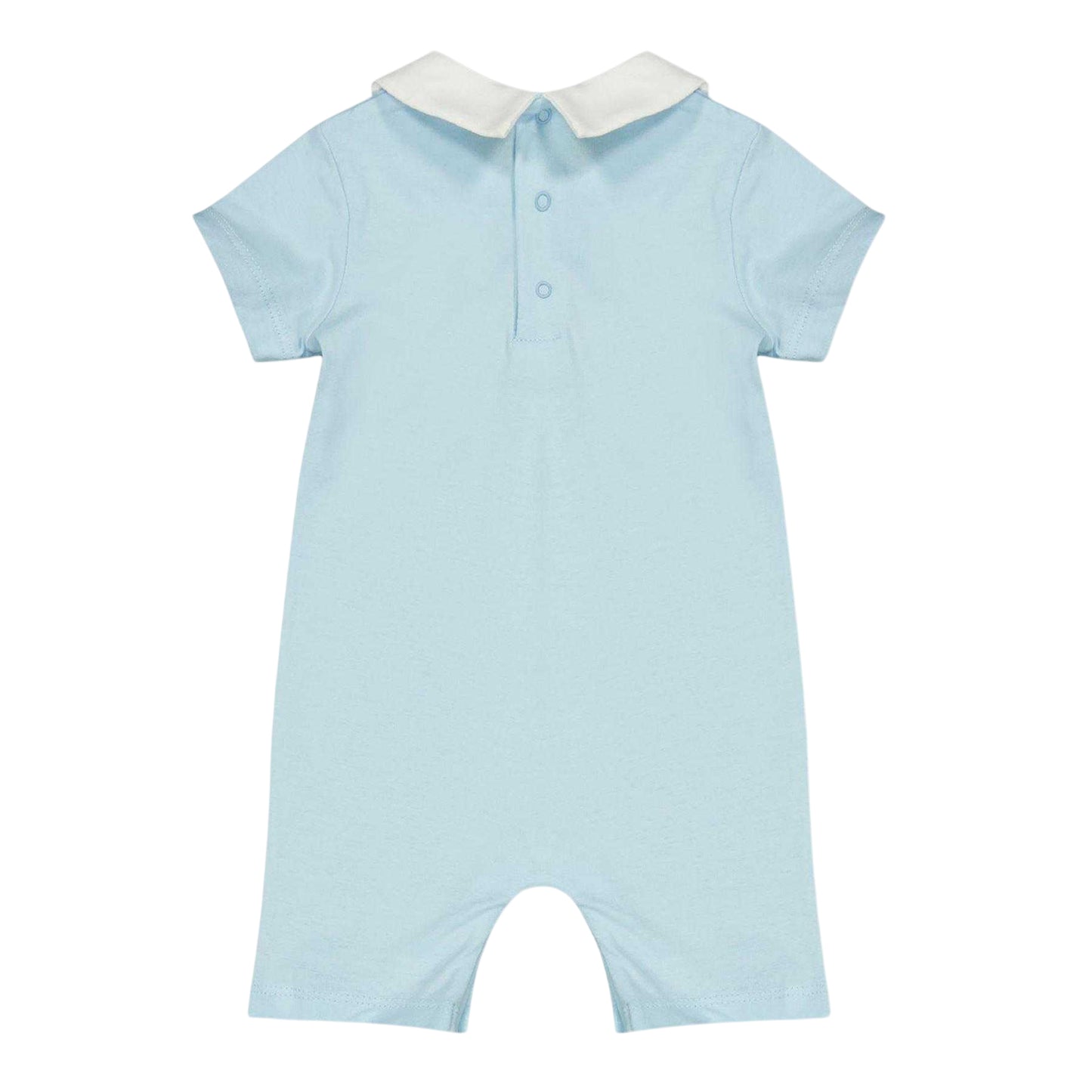 Sky Blue - Back - Moschino Baby Teddy Bear Short-Sleeved Babygrow
