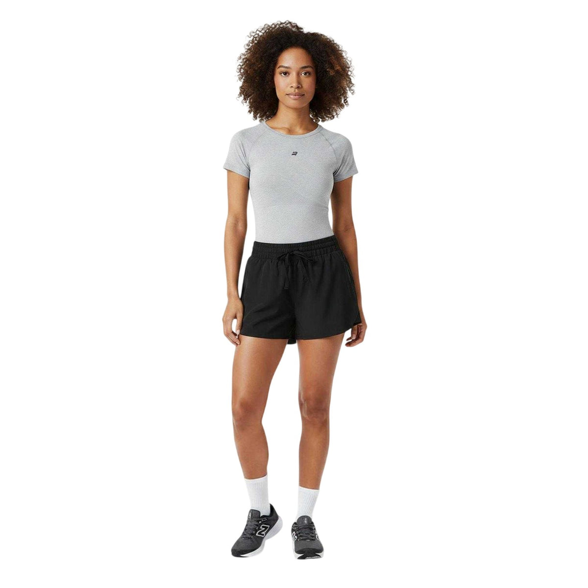 Grey Melange - Pack Shot - Rohnisch Womens-Ladies Logo Performance Gym Top