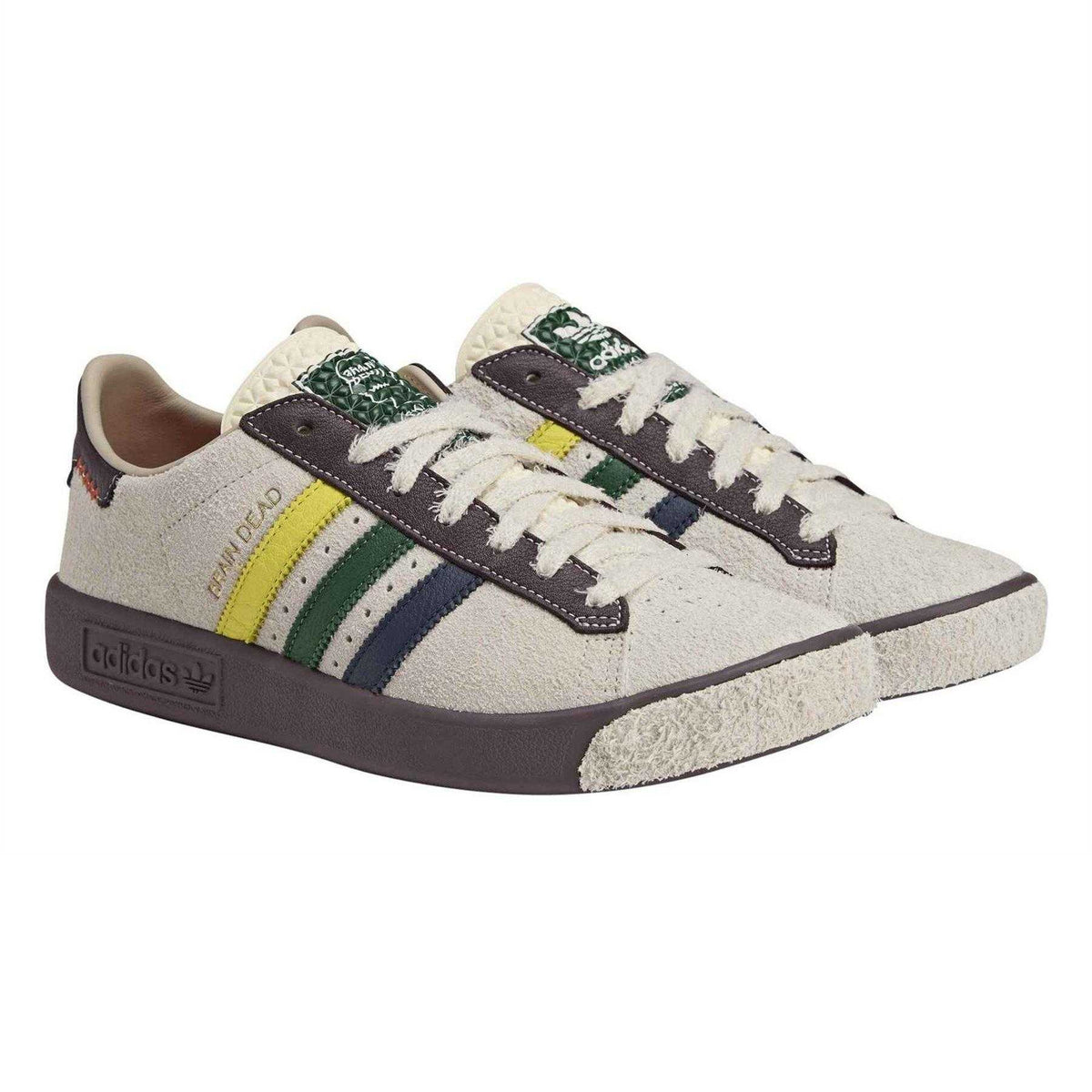 Cream-White - Pack Shot - Adidas Unisex Adult Forest Hills Brain Dead Suede Flat Trainers