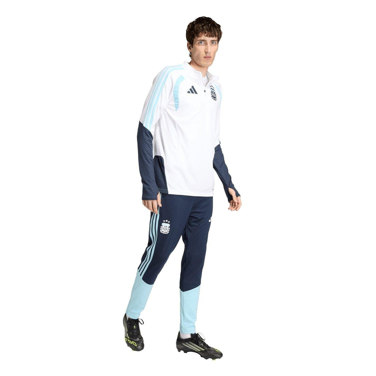 White-Blue - Pack Shot - Adidas Mens Tiro 26 Argentina Slim Top