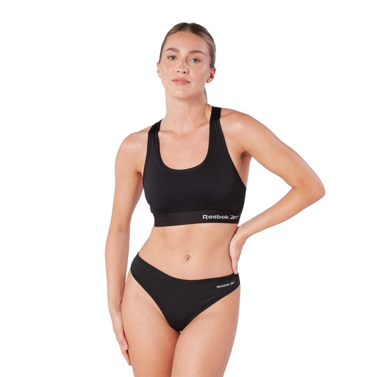 Black - Pack Shot - Reebok Womens-Ladies Steffi Crop Top