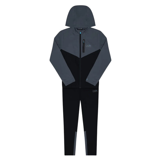 Black-Charcoal - Front - OEX Childrens-Kids Fell Long-Sleeved Tracksuit