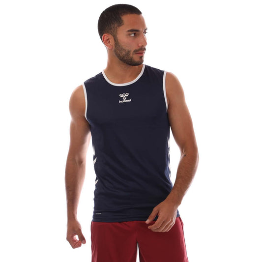 Navy - Front - Hummel Mens Core XK Sleeveless Basketball Jersey