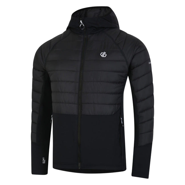 Black - Side - Dare 2B Mens Descending Hybrid Jacket