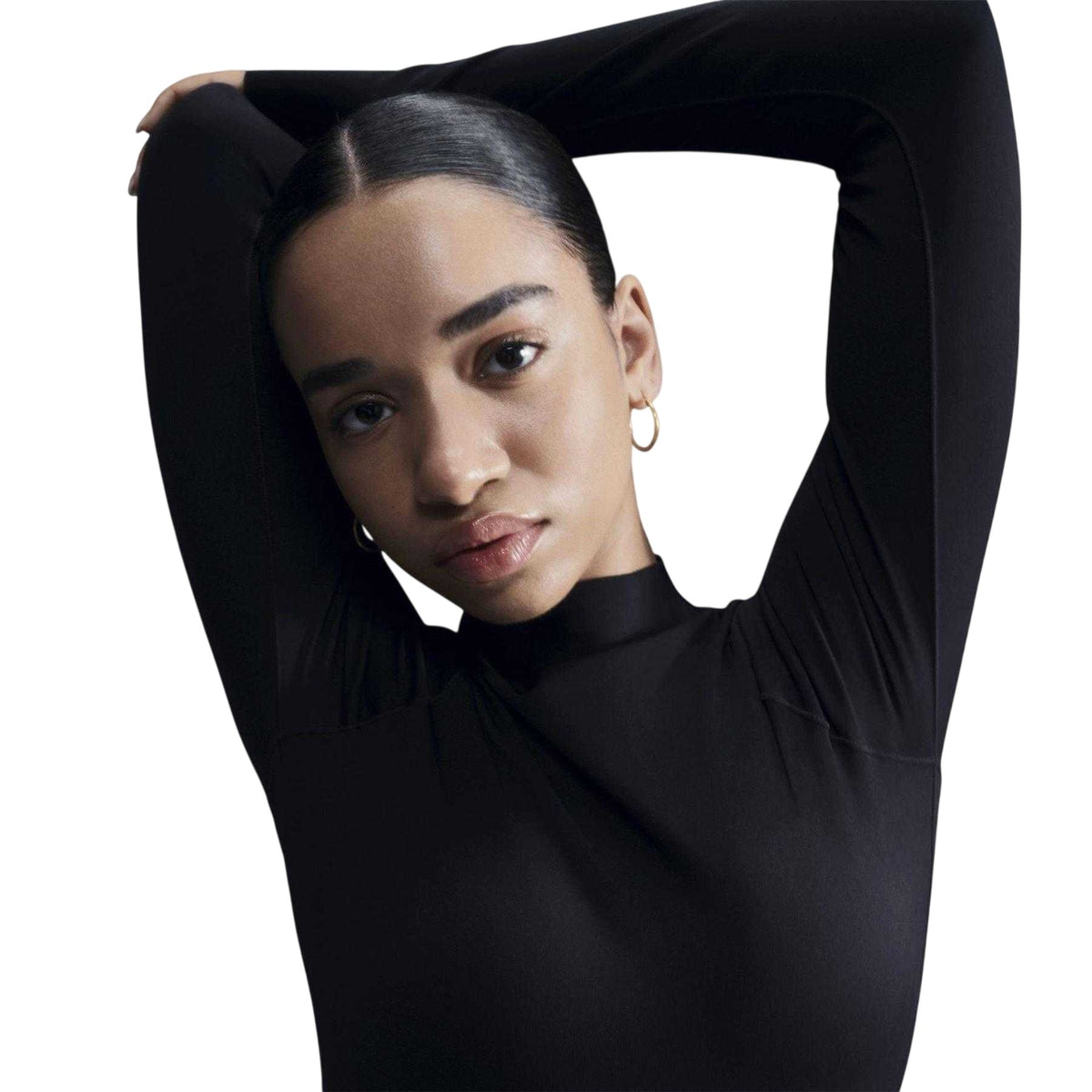 Black - Pack Shot - Nike Womens-Ladies Dri-FIT Long-Sleeved Track Top