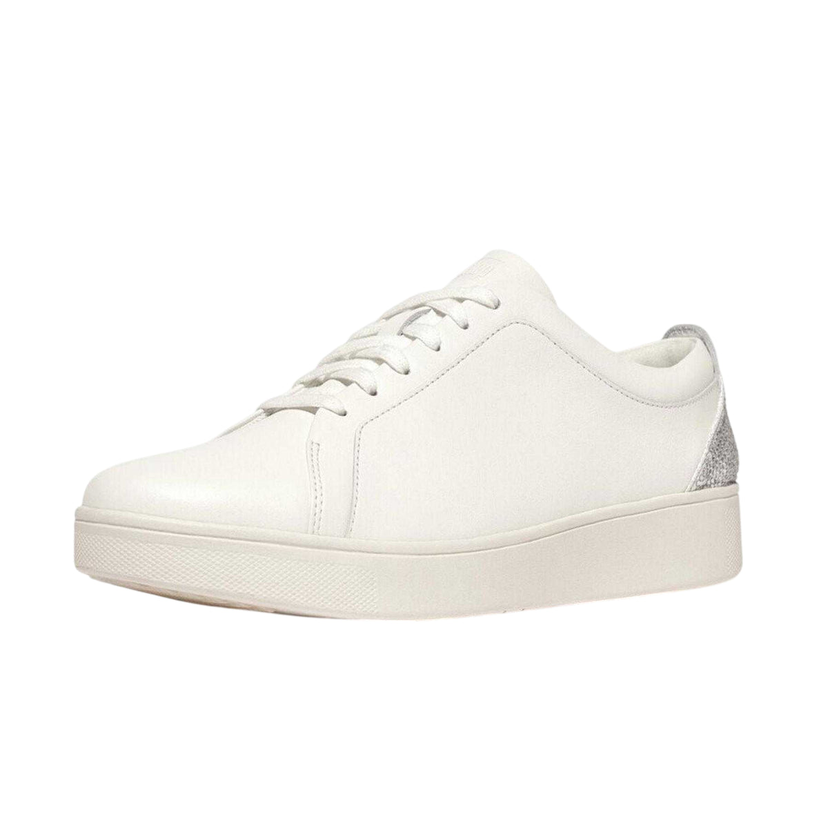 White - Lifestyle - FitFlop Womens-Ladies Rally Crysta Glitter Leather Trainers