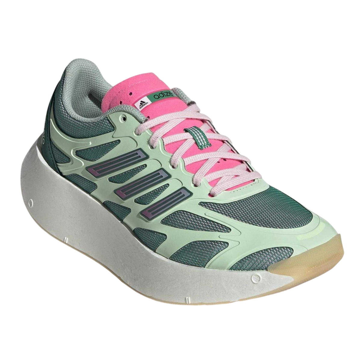 Green-Pink - Pack Shot - Adidas Childrens-Kids Adizero Trainers