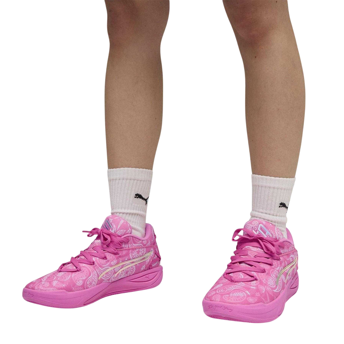 Pink-White - Close up - Puma Childrens-Kids Stewie 4 St4rz Basketball Shoes