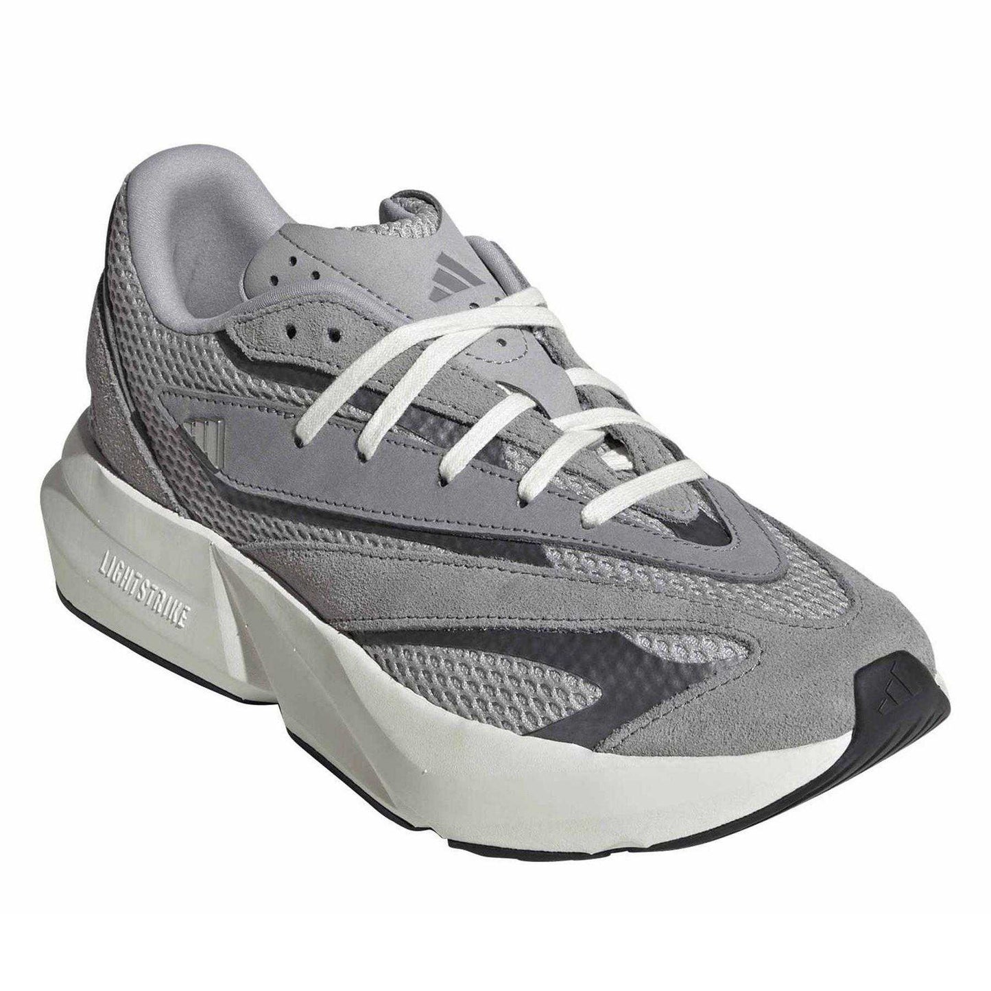 Grey - Pack Shot - Adidas Womens-Ladies Lightblaze Suede Running Trainers