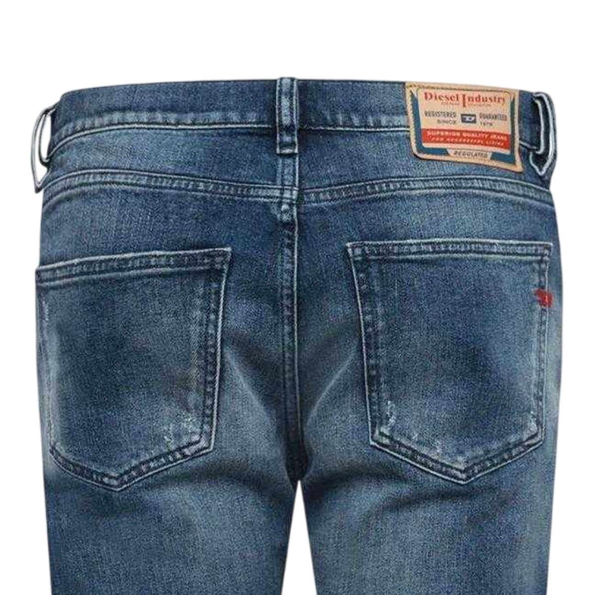 Blue Denim - Lifestyle - Diesel Mens 2019 D-Strukt Denim Distressed Jeans