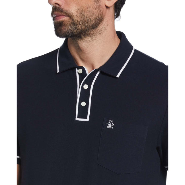 Dark Sapphire - Side - Original Penguin Mens Earl Cotton Pique Polo Shirt