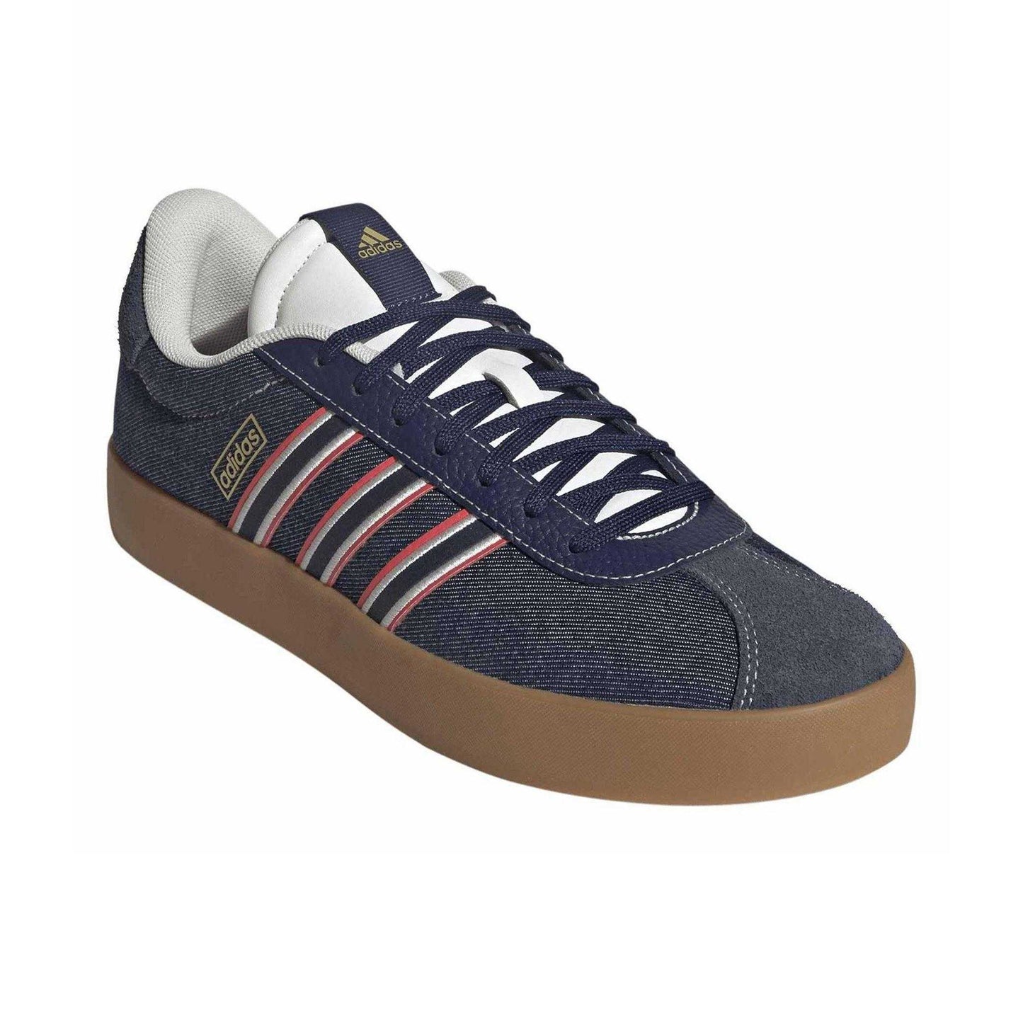 Dark Blue - Pack Shot - Adidas Mens VL Court 3.0 Denim Look Trainers