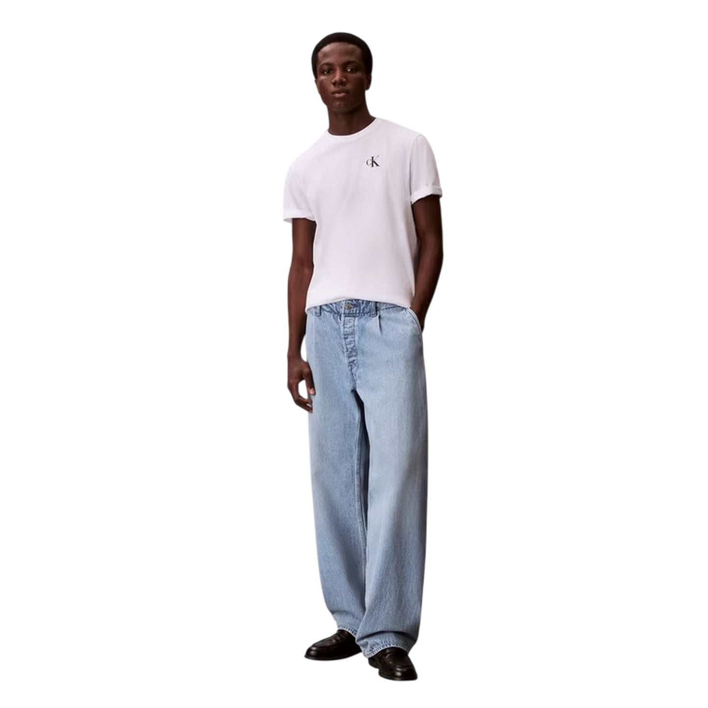 Bright White - Lifestyle - Calvin Klein Mens Mono Back Print Regular T-Shirt