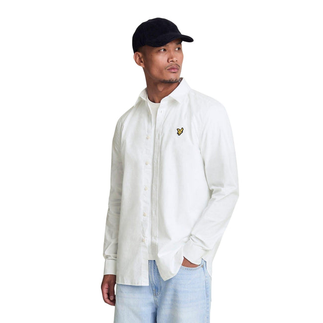 White - Lifestyle - Lyle & Scott Mens Logo Poplin Shirt