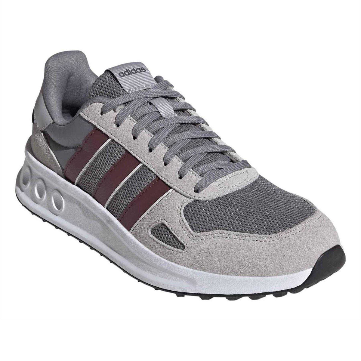 Grey Three - Pack Shot - Adidas Mens Run 84 3 Stripes Suede Trainers