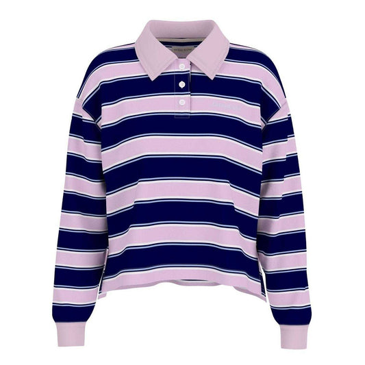 Lilac - Front - Guess Womens-Ladies Rugby Cropped Polo Shirt