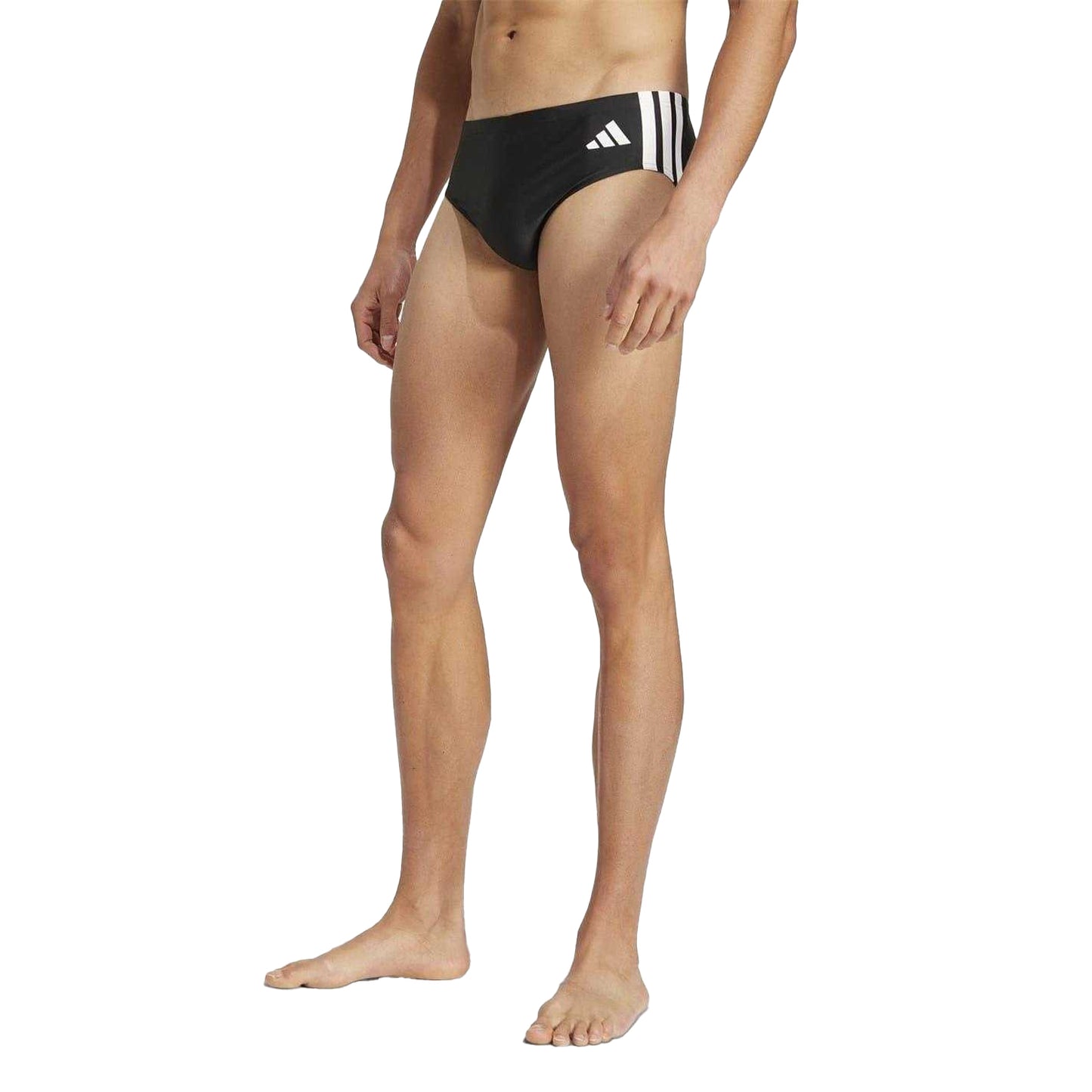 Black-White - Pack Shot - Adidas Mens 3 Stripes Swim Briefs