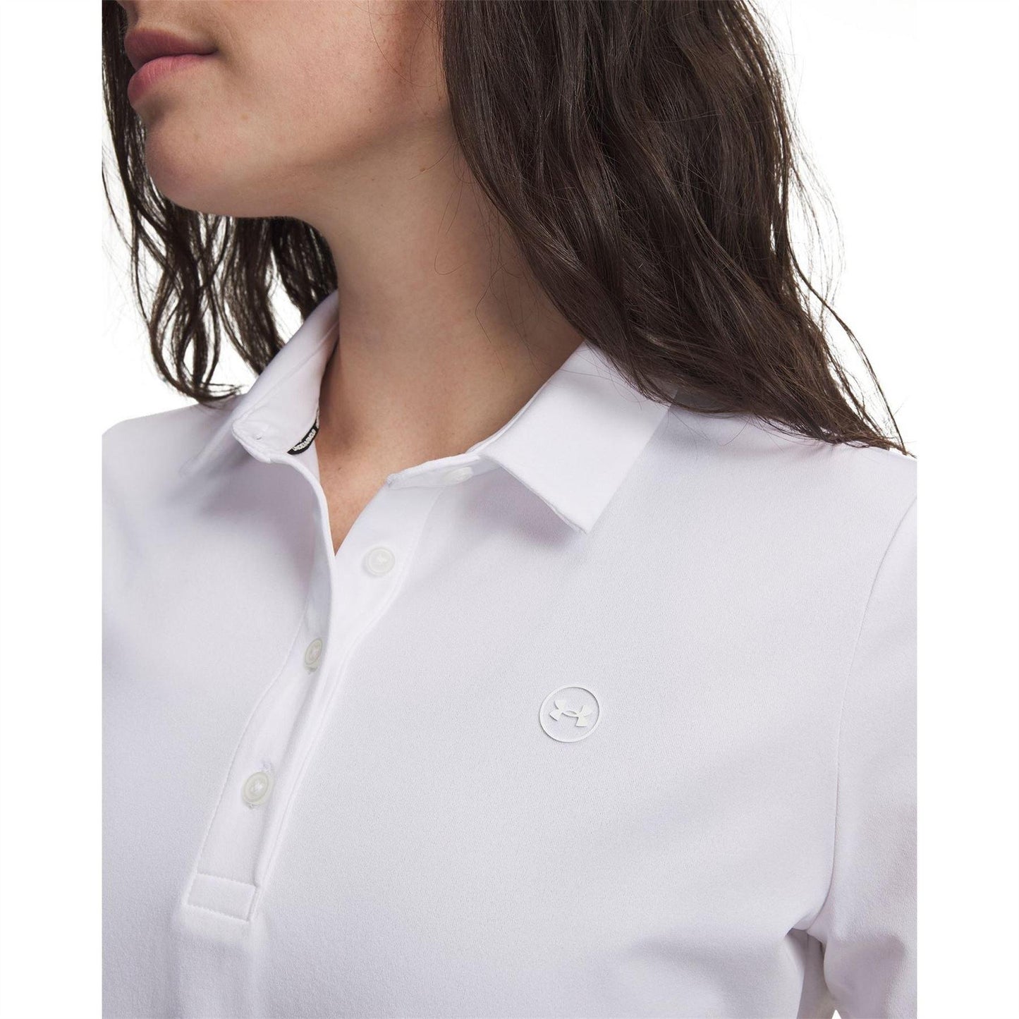 White - Side - Under Armour Womens-Ladies Armourdry Regular Golf Polo Shirt