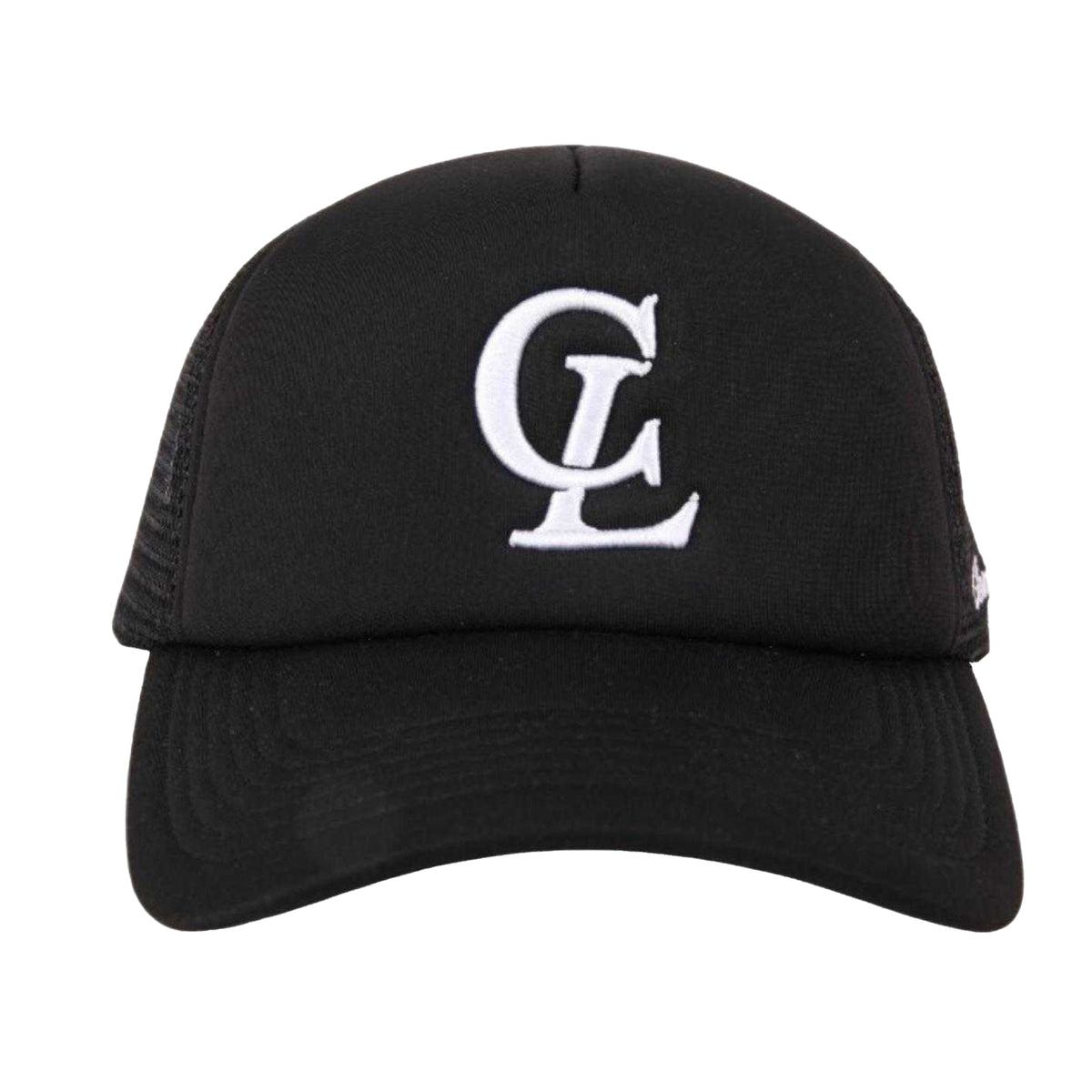 White-Black - Side - Common Lines Mens Monogram Trucker Cap