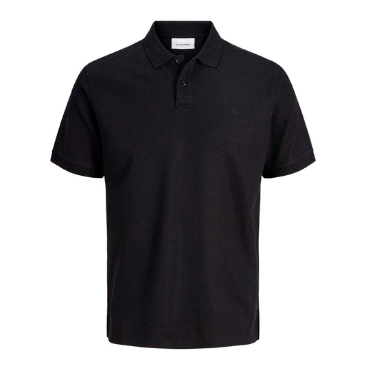 Black - Front - Jack And Jones Mens Austin Waffle Polo Shirt