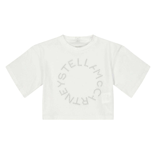 White - Front - Stella McCartney Girls Cropped Crop Top