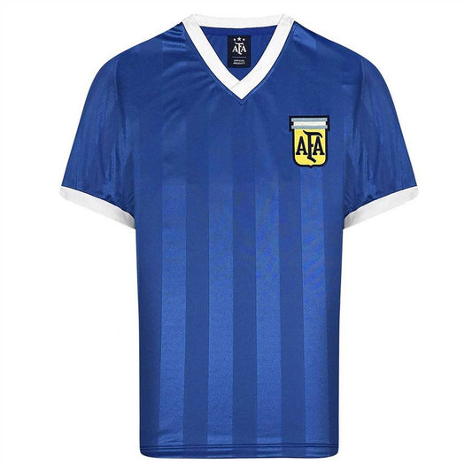 Blue-White - Front - Score Draw Mens 1986 World Cup Quarter Final Argentina Football Jersey