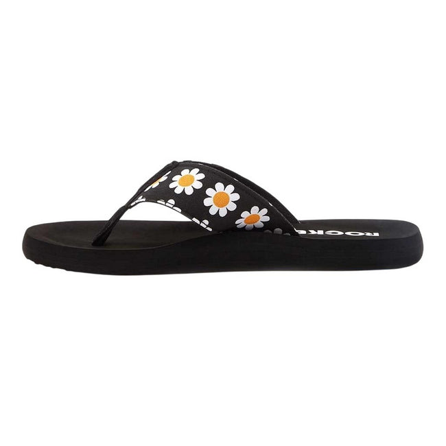 Black - Lifestyle - Rocket Dog Womens-Ladies Adios Daisy Flip Flops