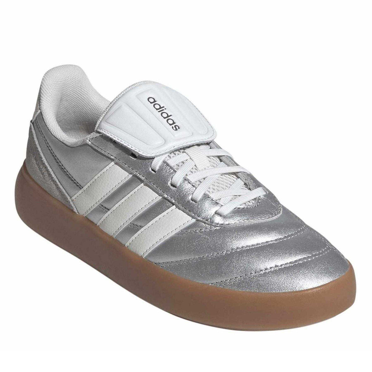 Silver - Pack Shot - Adidas Mens Mundial Suede Indoor Football Trainers
