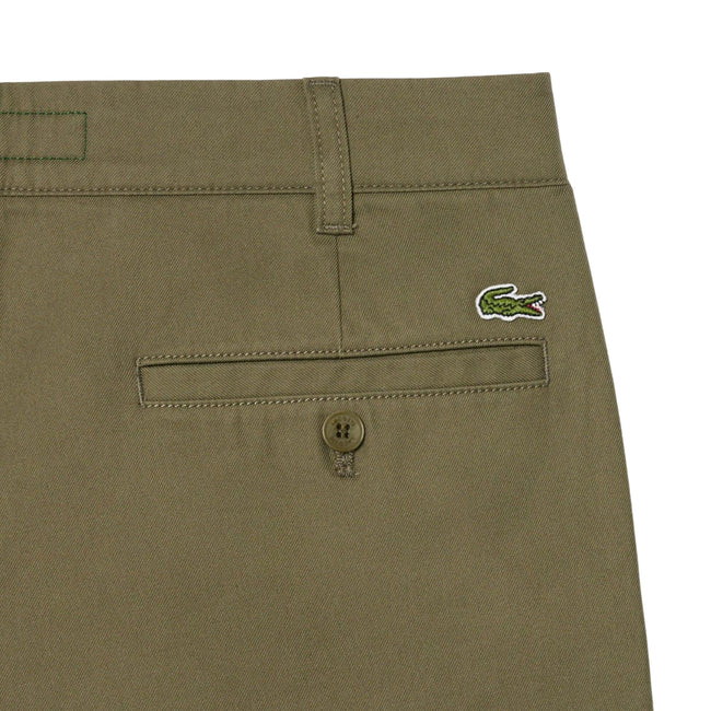 Khaki Green - Lifestyle - Lacoste Mens Cotton Twill Straight Chinos