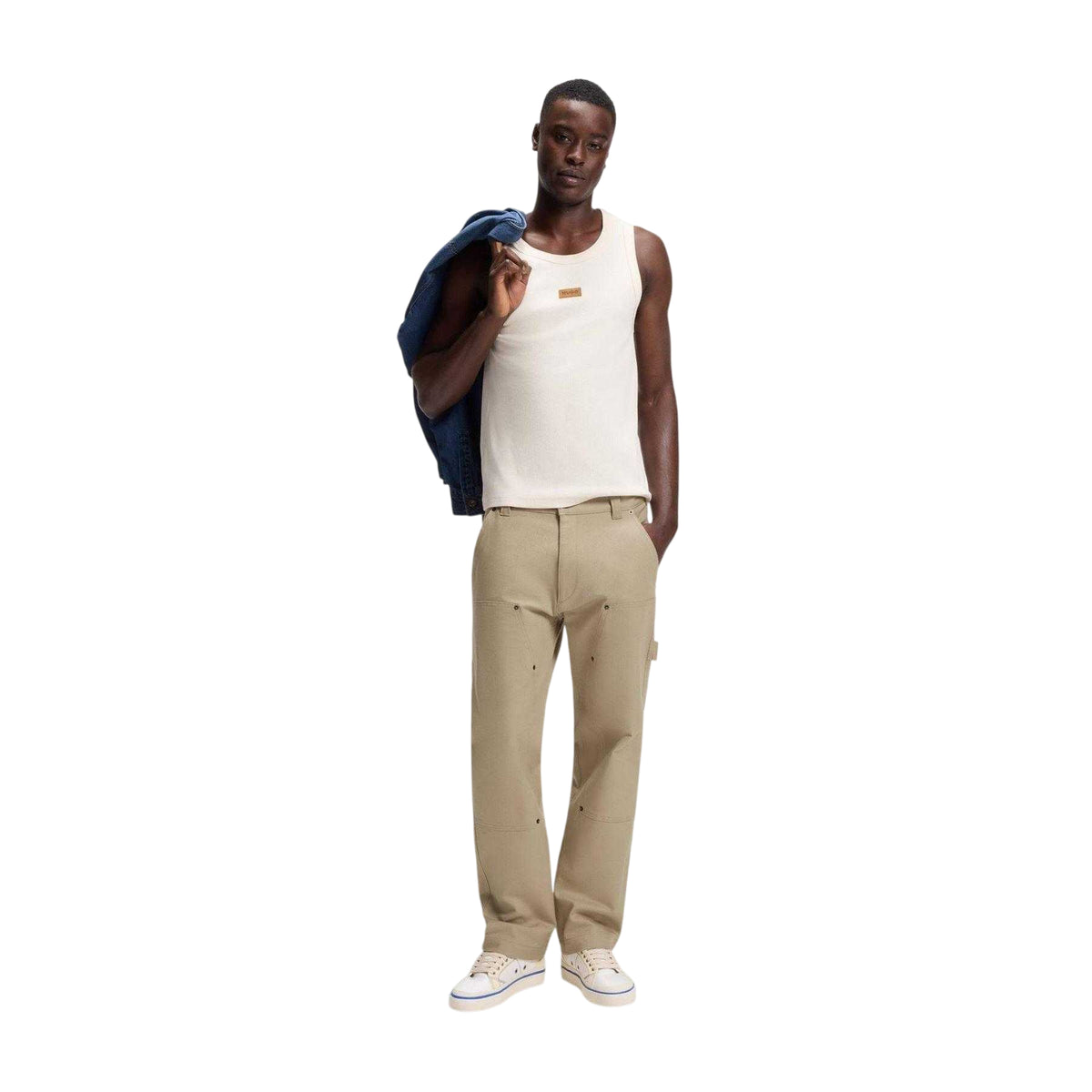 Sand - Pack Shot - Hugo Mens Wide Leg Trousers