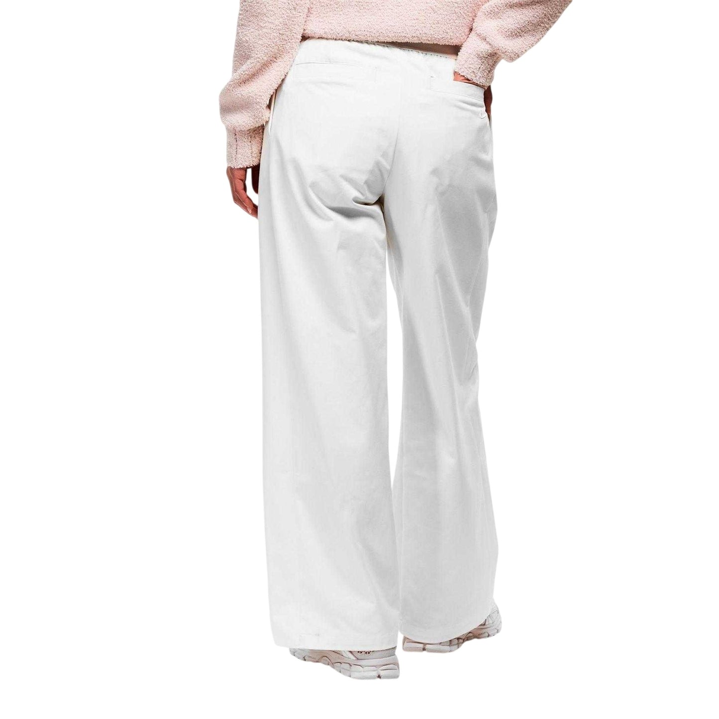 Ivory-Black - Pack Shot - Nike Womens-Ladies NSW Wide Leg Trousers