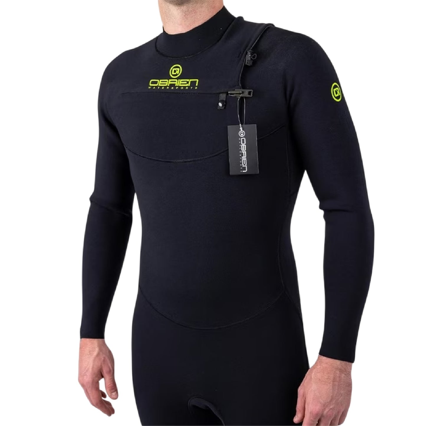 Black - Side - Obrien Mens Logo Neoprene Full Wetsuit