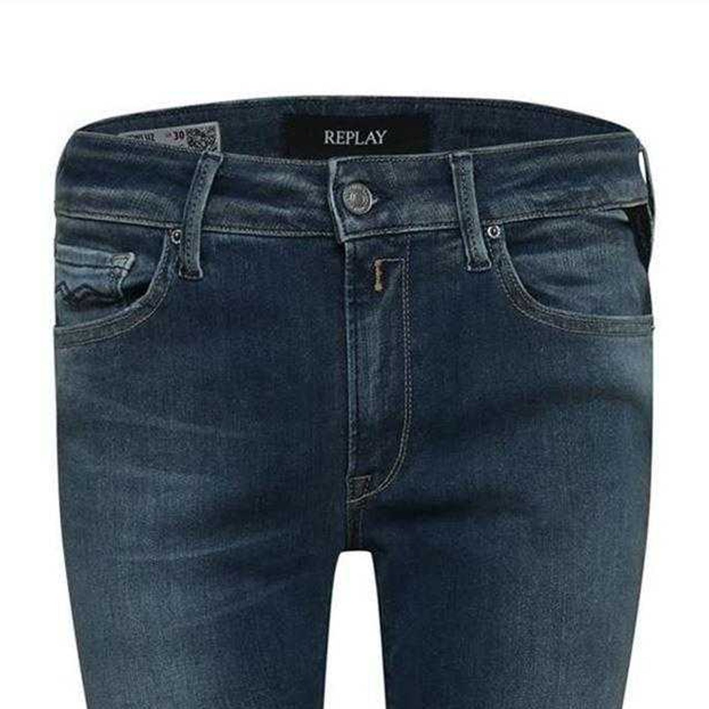 Dark Blue - Side - Replay Womens-Ladies Luz Skinny Jeans