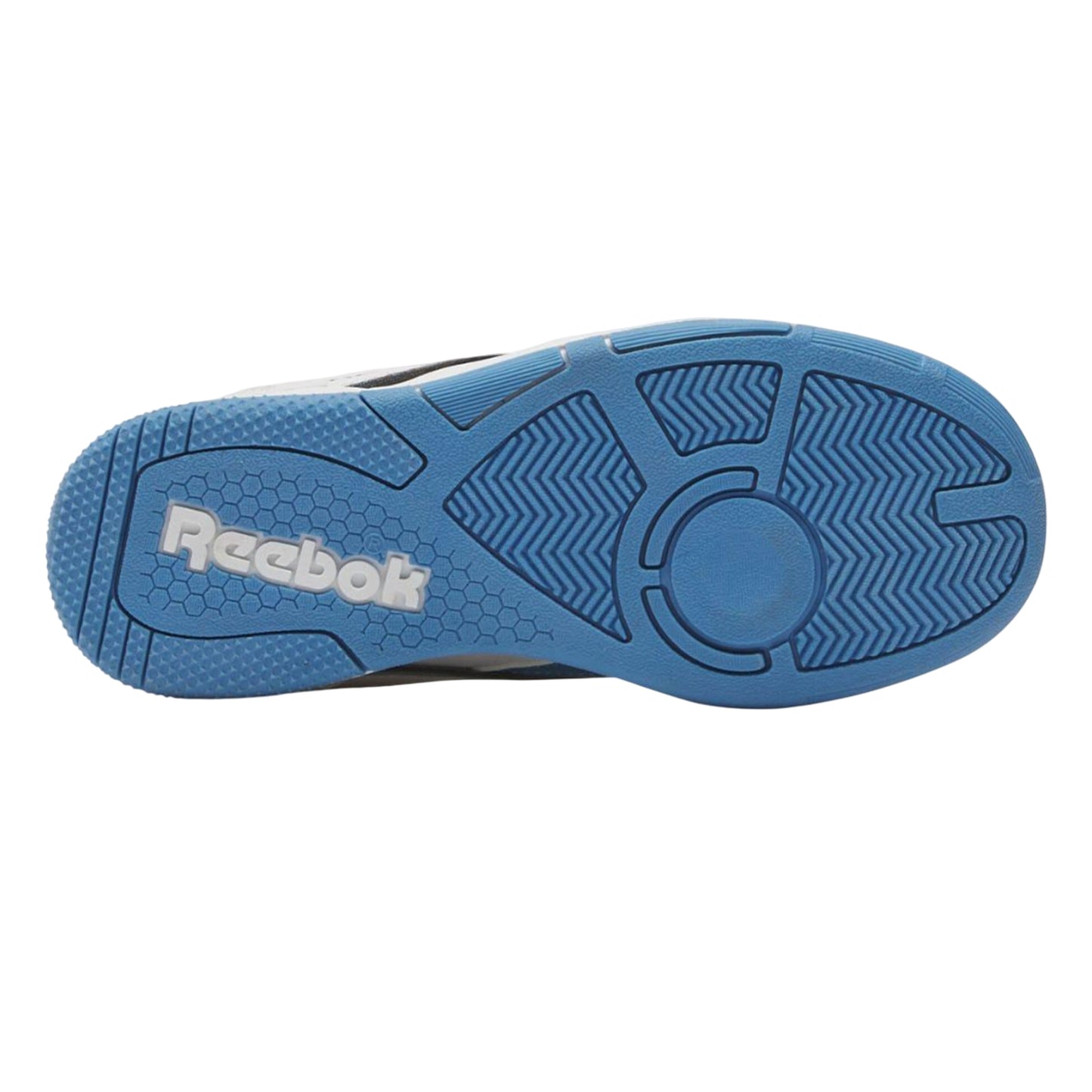 White-Blue - Pack Shot - Reebok Childrens-Kids BB 4000 II Leather Trainers