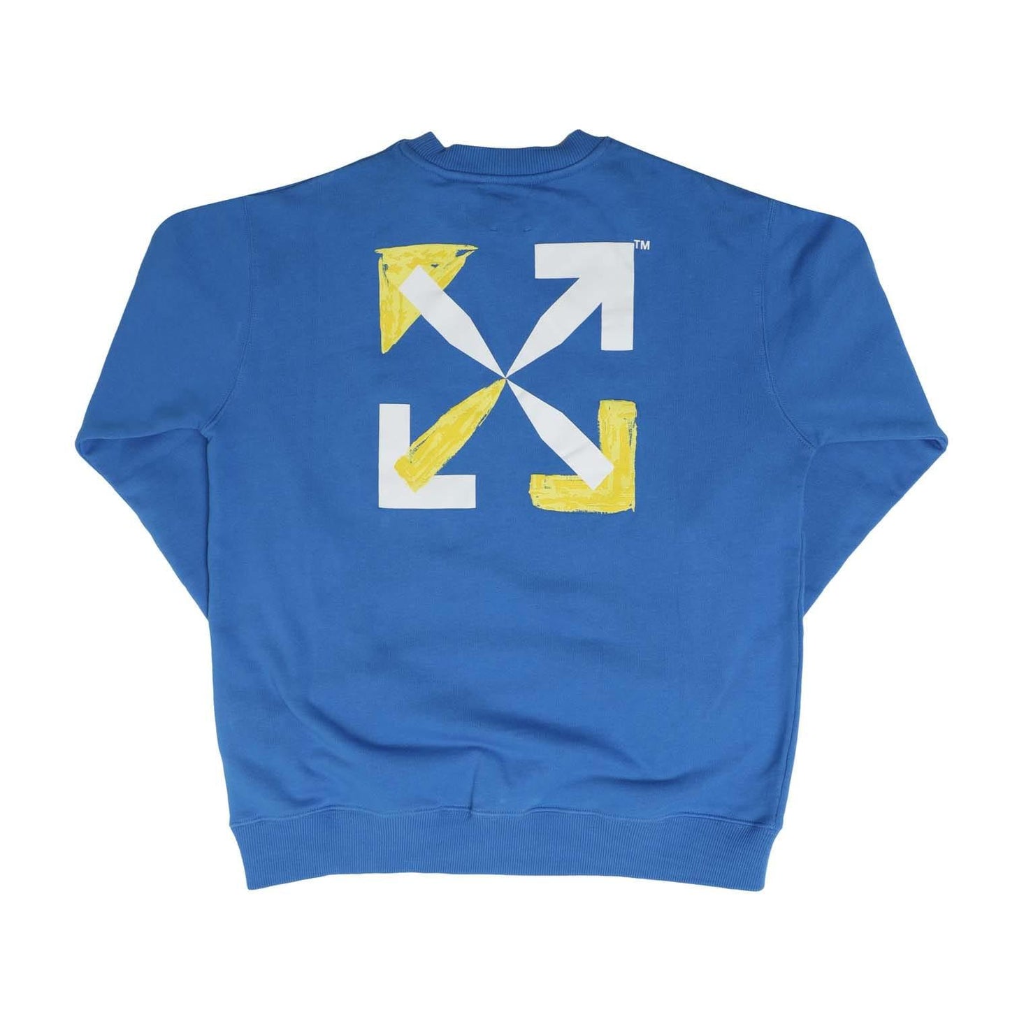 Blue-Yellow - Back - Off White Childrens-Kids Shaped Crew Neck Sweatshirt