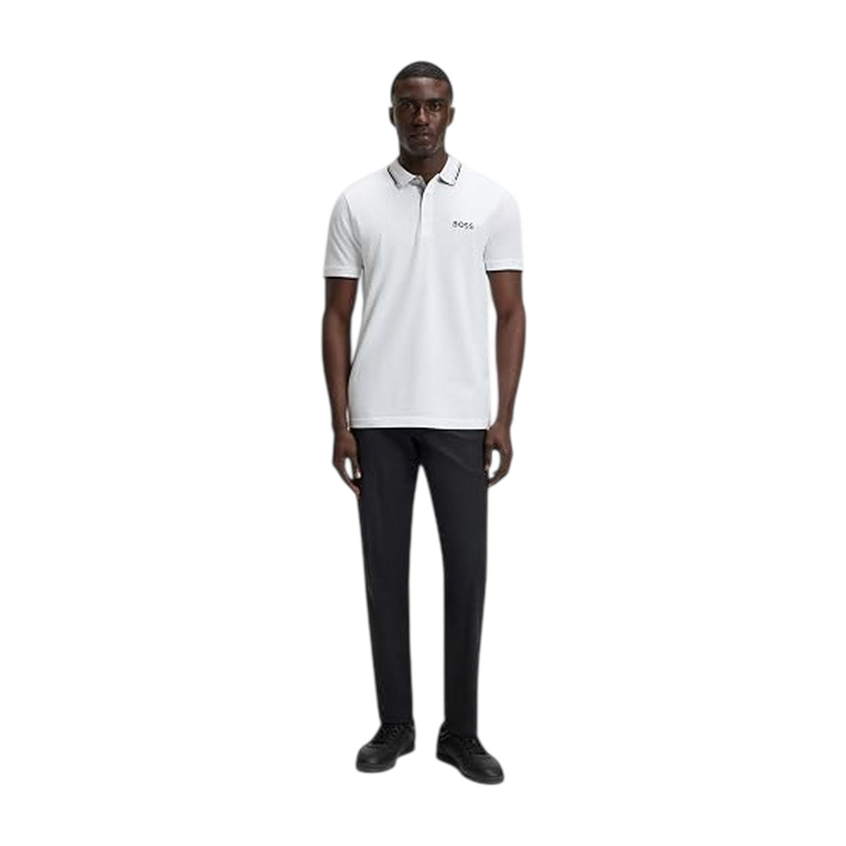 White - Pack Shot - Boss Mens Join Paddy Embroidered Logo Regular Polo Shirt