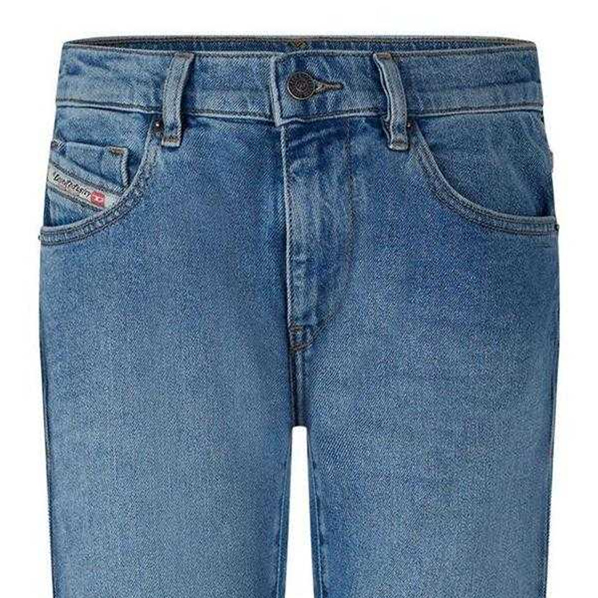 Blue Denim - Side - Diesel Mens 2019 D-Strukt Denim Slim Jeans