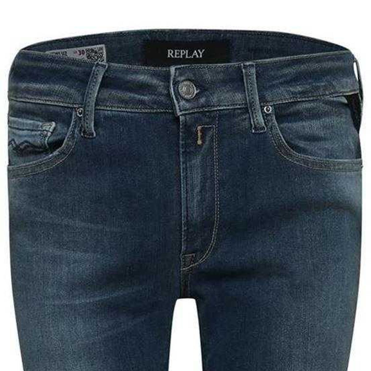 Blue - Side - Replay Womens-Ladies New Luz Skinny Jeans