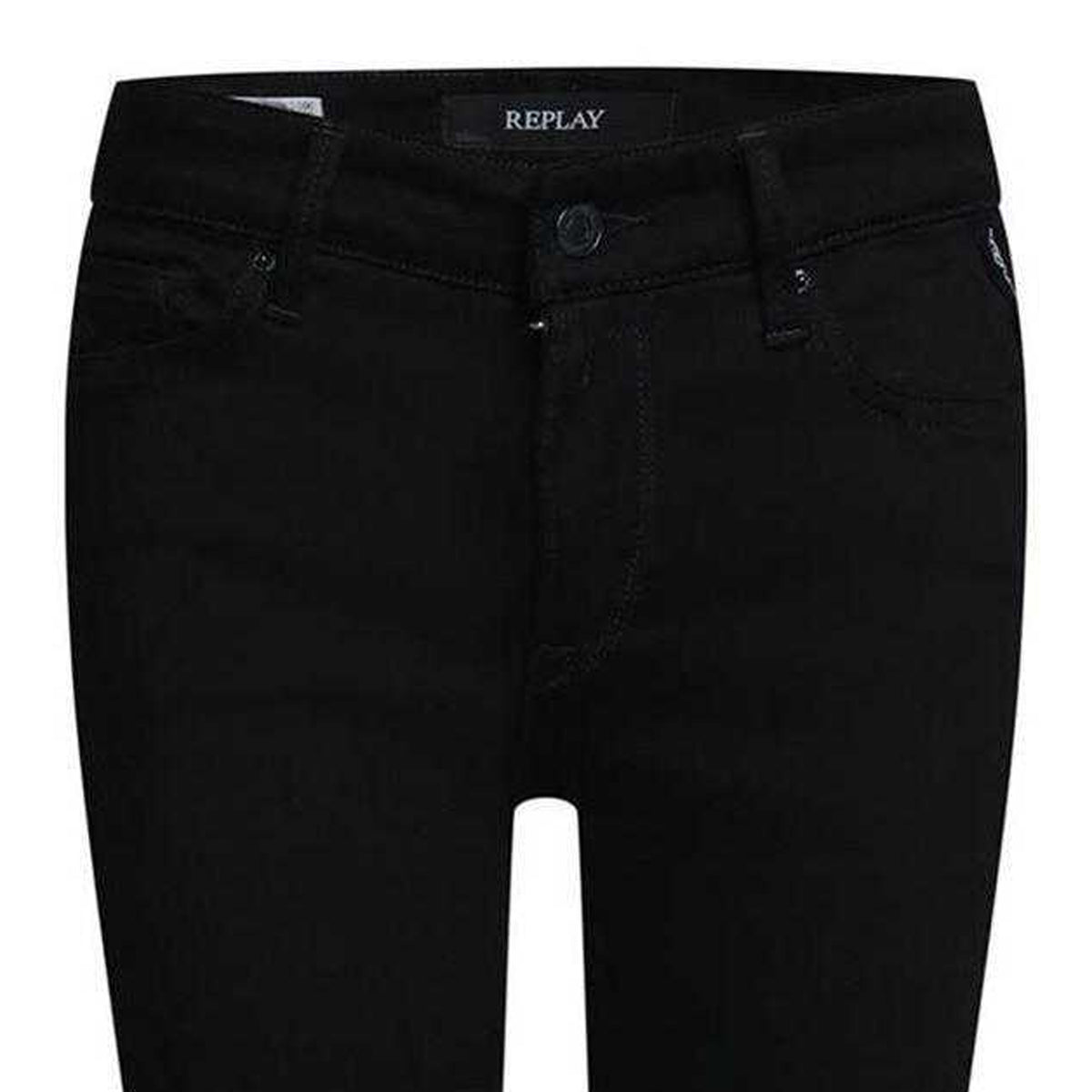 Black - Side - Replay Womens-Ladies New Luz Plain Skinny Jeans