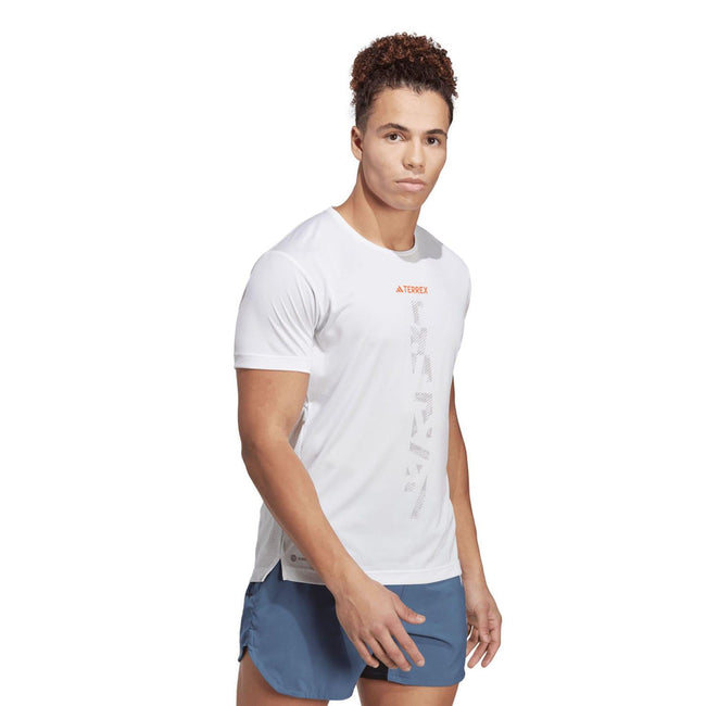 White - Close up - Adidas Mens Terrex Agravic Trail Running T-Shirt