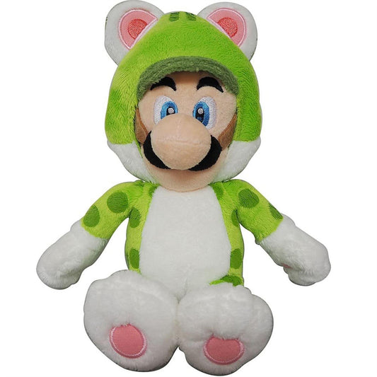 Green - Front - Super Mario Bros Cat Luigi Plush Toy